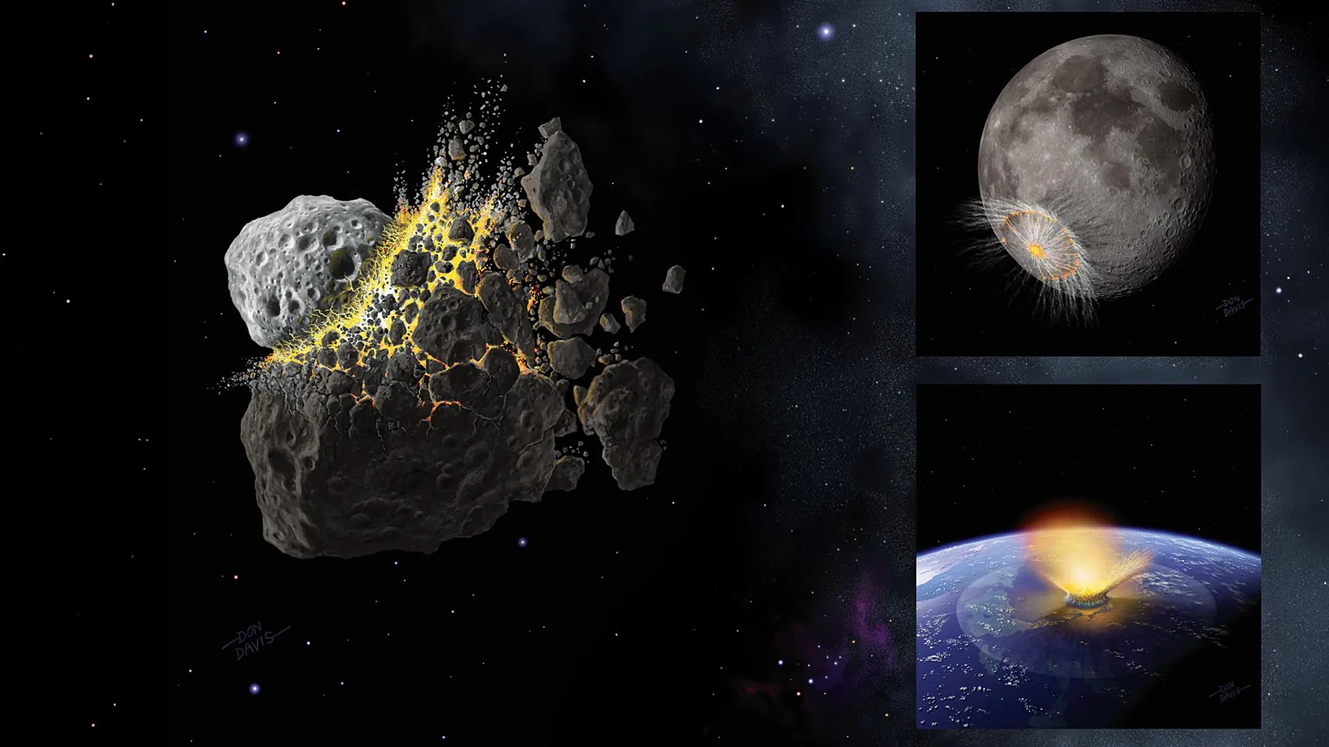 cosmic-collision-1 A Shattered Asteroid Bombarded Earth